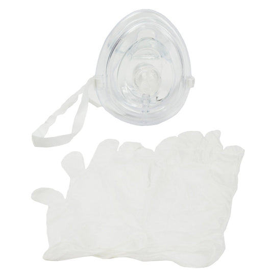 OXYG1275 - CPR Pocket Mask w/O2 outlet in plastic zip bag